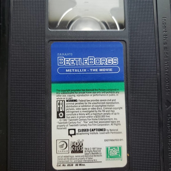 Sabans BeetleBorgs Metallix The Movie VHS Clamshell 1997 - Picture 6 of 6